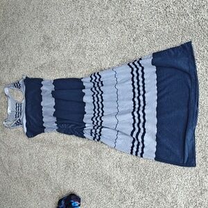 James Perse Racerback maxi dress striped blue Grey medium jersey modal supima